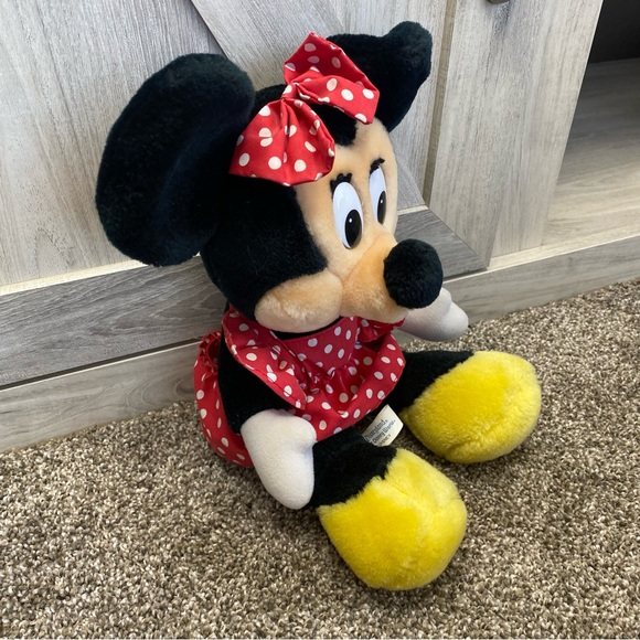 Vintage Disneyland Walt Disney World Minnie Mouse Plush Polka Dot Dress Toy - Picture 4 of 8